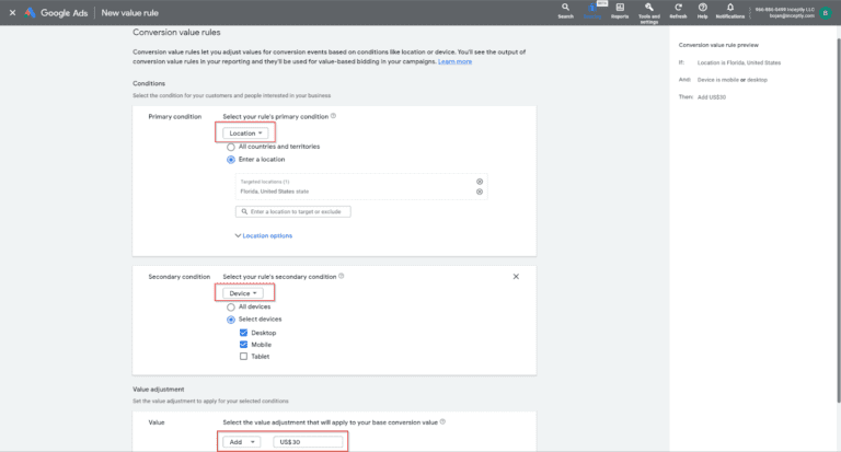 vbb conversion value rules min