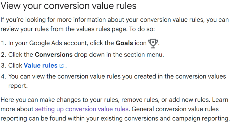 conversion value rules