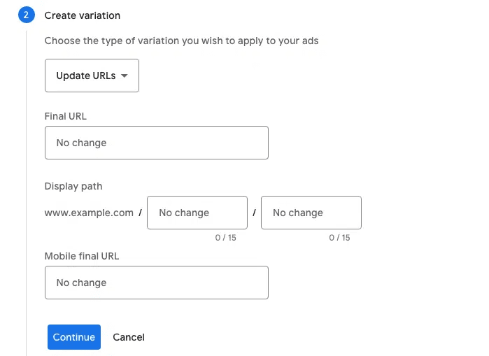 update url experiment