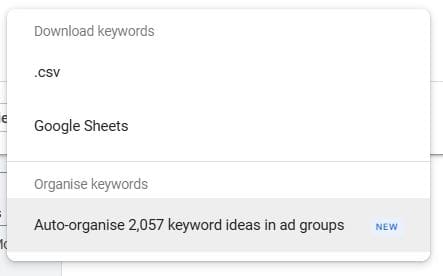 google ads auto organize keyword planner 1738777509