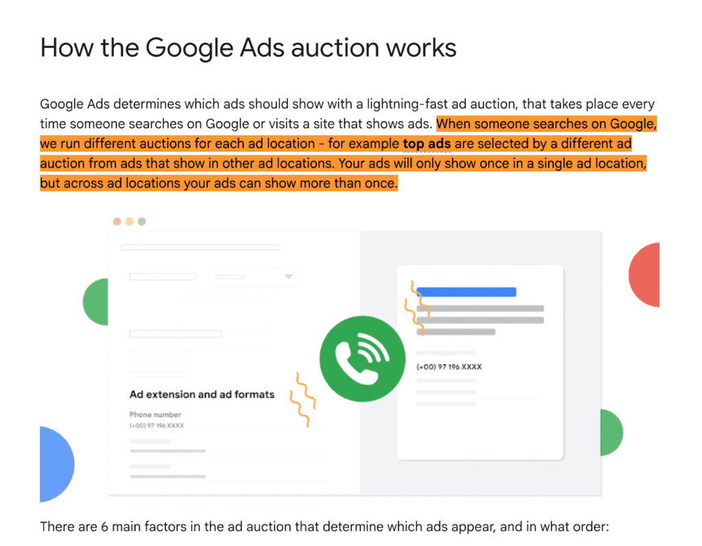 Google Ads auction